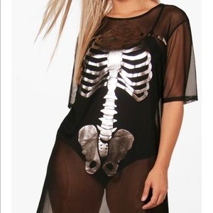 Mesh Skeleton t-shirt dress